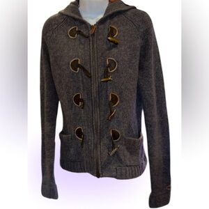 Roots grey zipper hoodie sweater Sz Medium